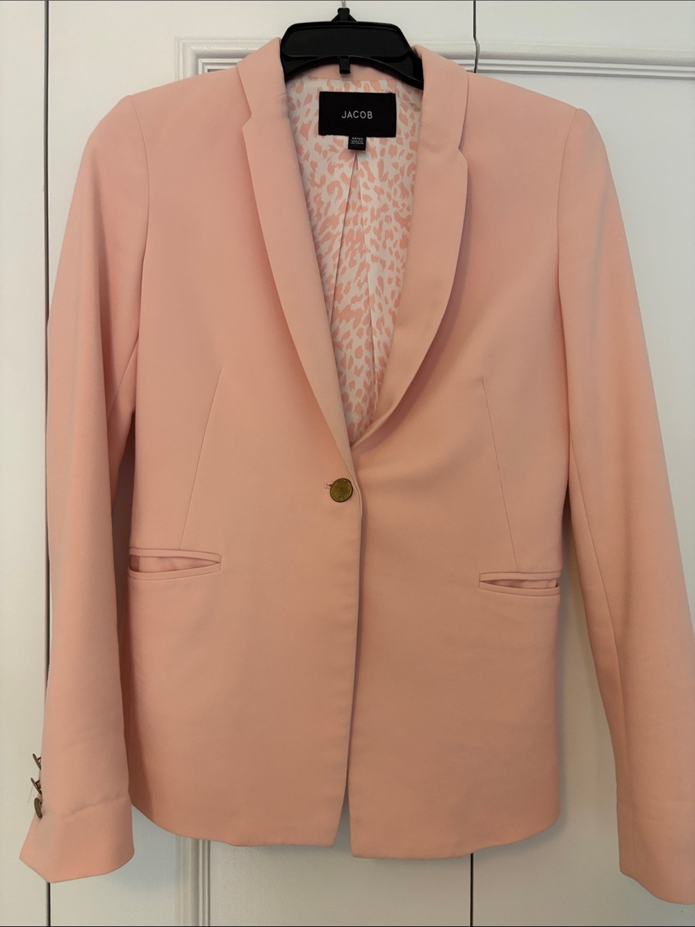 Jacob Blush Pink Single-Button Notch Lapel Blazer